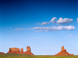 View of Monument Valley in Arizona, USA. Old Mammoth Road
