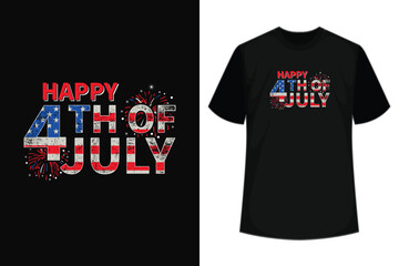Happy 4th Of July US Flag American 4th Of July T-Shirt