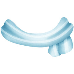 One of sweet blue scarf illustration