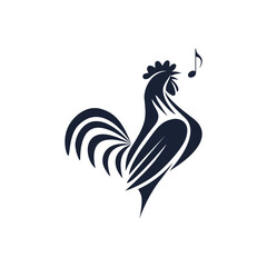 Crowing rooster as logo design. Illustration of a crowing rooster as a logo design - 613236621