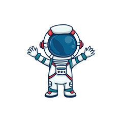 Cartoon astronaut isolated on white background.Doodle style .Vector icon
