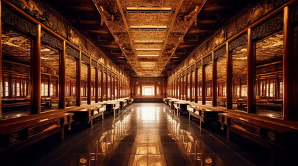 Luxurious Ancient Chinese Hall of Mirrors A hall of mi_004, Generative AI, Generative, AI