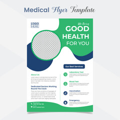 minimalist medical healthcare flyer and poster template design