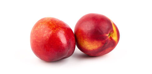 Nectarine fruits, isolated on white background.