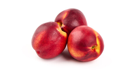 Nectarine fruits, isolated on white background.