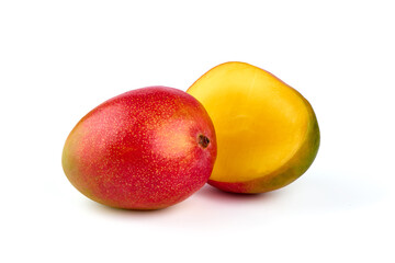 Delicious ripe mango, isolated on white background. High resolution image.