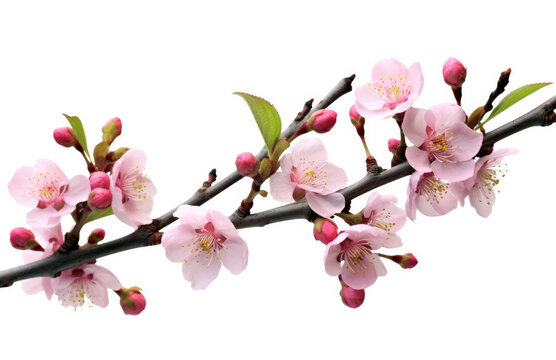 cherry blossom branch isolated on white background. High quality photo
