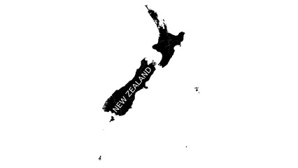 map of Zealandia continent, vector map of the New Zealand with country name