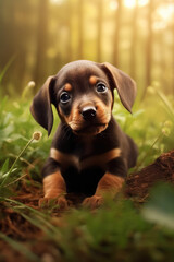 beagle puppy in the grass generative ai
