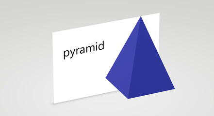 education for children geometric figure pyramid 3d rendering
