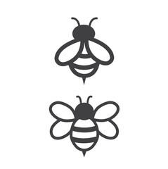 Honey and Bee icon. Honey vector. Bee illustration. - Vector