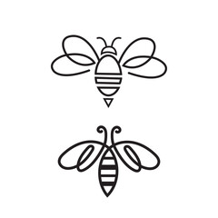 Honey and Bee icon. Honey vector. Bee illustration. - Vector