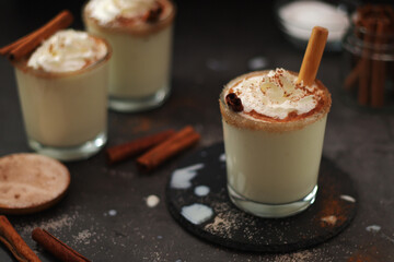 Kogel mogel drink made from eggs with cream