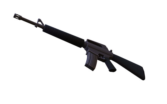 M16 rifle gun isolated on white background