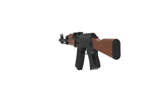 Ak47 Gun Isolated On White Background