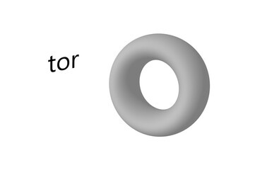 education for children geometric figure tor white background 3d rendering