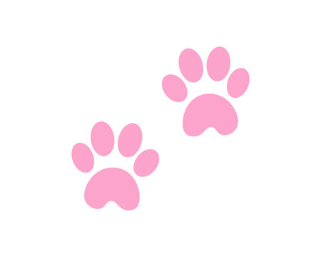 cat footprints, paw print. Vector Illustration for printing, backgrounds, covers and packaging. Image can be used for greeting cards, posters, stickers and textile. Isolated on white background.