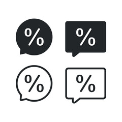 Percentage message icon. Illustration vector