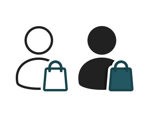 Customer shopping bag icon. Illustration vector