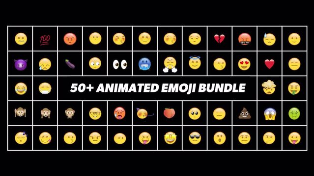 50+ 4K Animated Emoji/emoticons/smileys with transparant alpha background, ready to be used on your footage.
