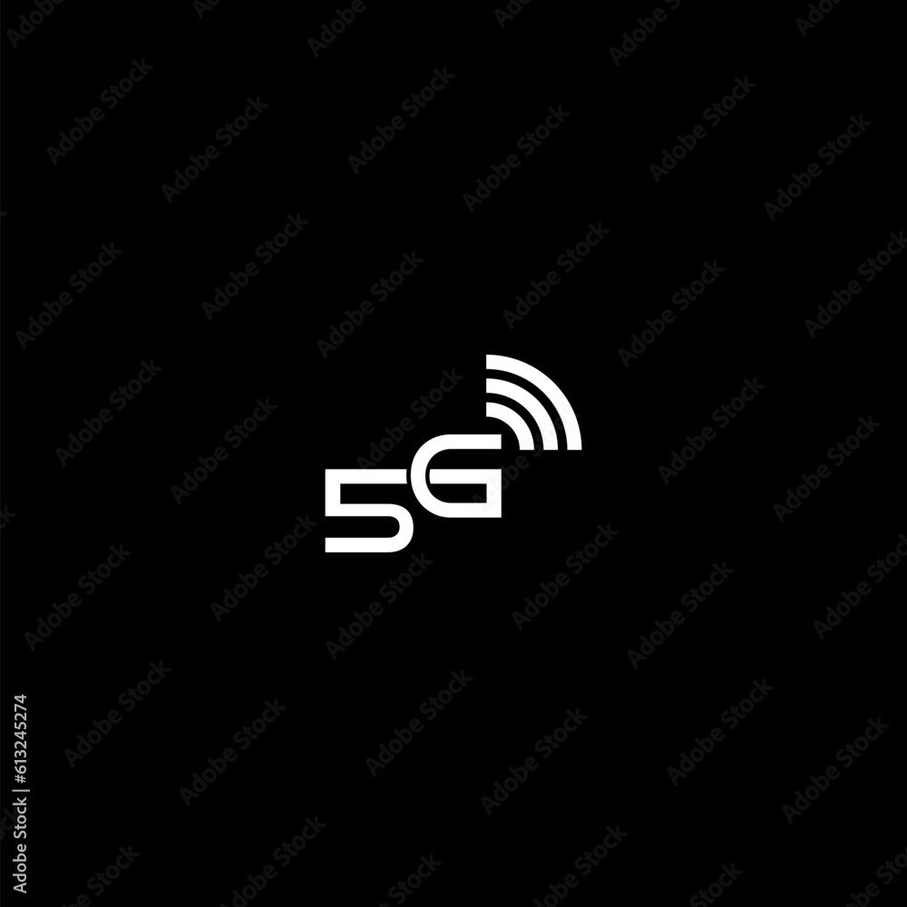 Poster 5g network coverage area icon isolated on dark background