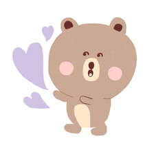 Cute Cartoon Teddy Bear girl