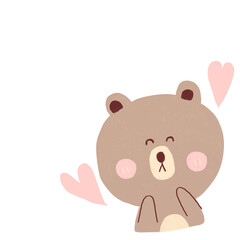 Cute Cartoon Teddy Bear girl