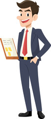 Businessman smile happy flat style cartoon.