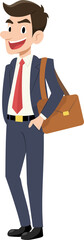 Businessman smile happy flat style cartoon.