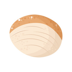 Piece of chicken or pork meat with a golden crust flat vector isolated on white background.