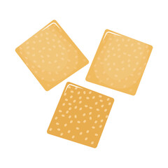  3 dried pieces of bread. Crispy crackers.