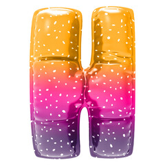 Font With Number 3D Render