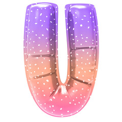 Font With Number 3D Render