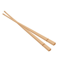 Bamboo sticks for sushi flat vector isolated on white background