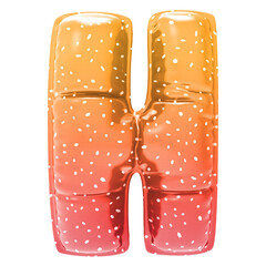 Font With Number 3D Render