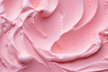 tasty fruit yoghurt ice cream, close up texture, top view, created with generative ai