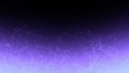 Abstract Geometric Background Connecting Dots as Plexus in Purple and Blue
