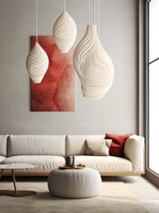 Concept of Modern Minimalist Design with plastic light fixtures, led lights