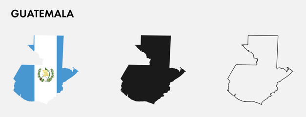 Set of Guatemala map isolated on white background, vector illustration design