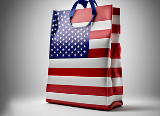 USA flag on the shopping bag