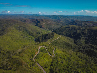 The Aerial of Beautiful Hills in Buru Island, Maluku