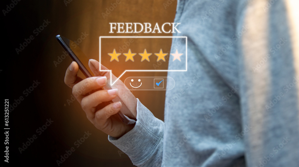 Poster the concept of getting compliments from customers based on satisfaction ratings.