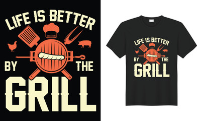 BBQ Grilling lover Funny retro vintage typography print Vector T-shirt design template. food, cooking, beef, alcohol, steak drink, grill, meal Beer PARTY, like Barbecue, shirts, posters, illustration.