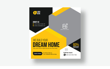 Real estate house property social media and web banner template 
