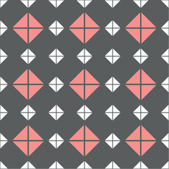 Tile pink, white and grey vector pattern for seamless decoration wallpaper