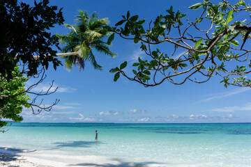 Beautiful Beach with white sands in Kei Island, Maluku Tenggara Region, Indonesia
