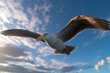 Obraz premium Albatross seagull flying over the ocean