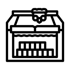 radioactive waste treatment nuclear energy line icon vector. radioactive waste treatment nuclear energy sign. isolated contour symbol black illustration