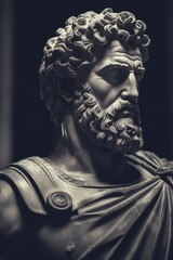 Fototapeta na wymiar Marcus Aurelius statue, Stoics and stoicism motivational and inspirational quotes, Generative AI