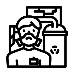nuclear power plant worker energy line icon vector. nuclear power plant worker energy sign. isolated contour symbol black illustration